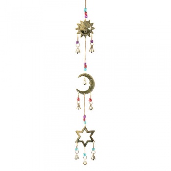 Hanging Chime with Brass Sun Moon Star
